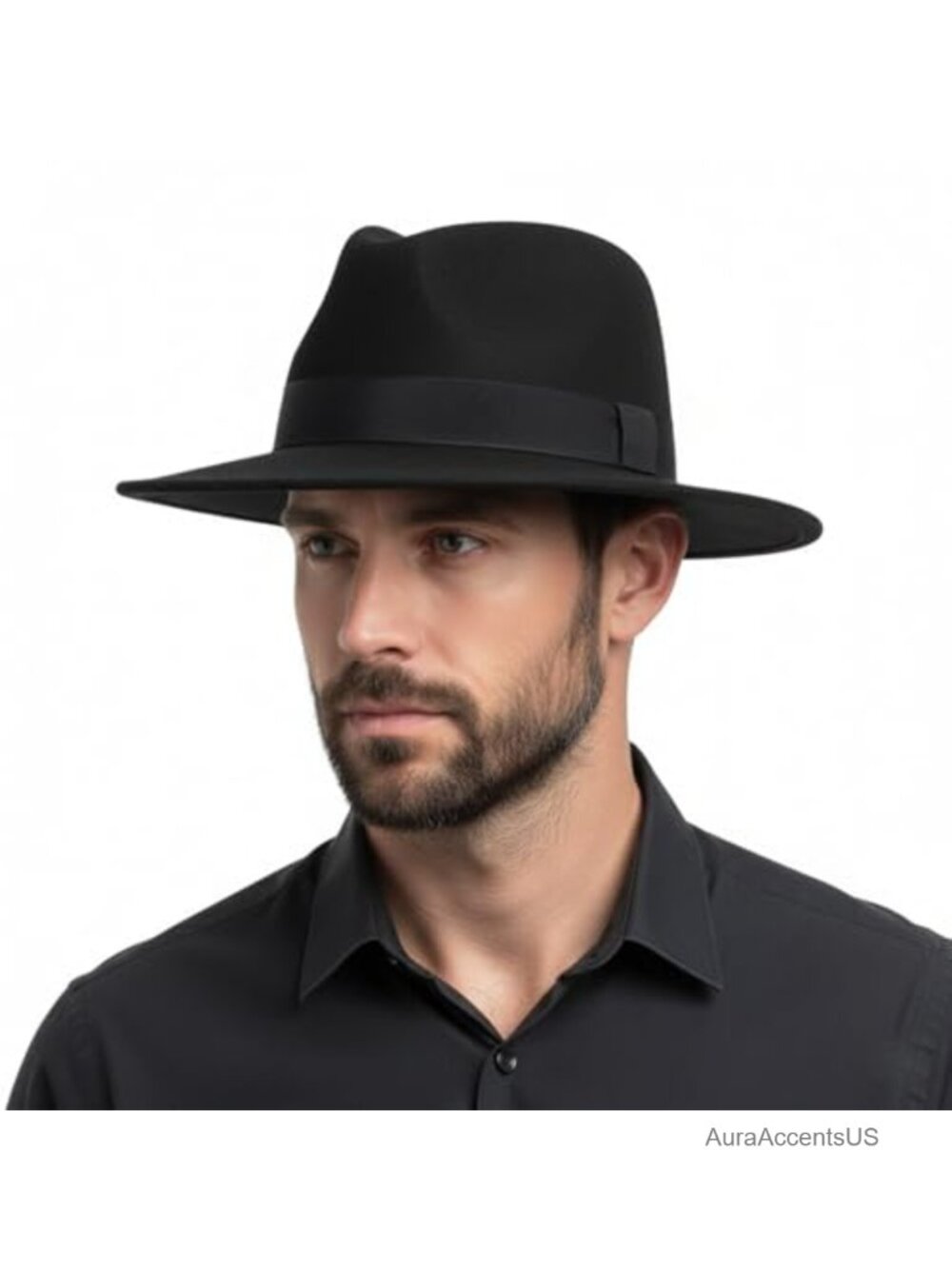 Felt Fedora Hat Adjustable Vintage Gangster Dress Costume Wide Brim